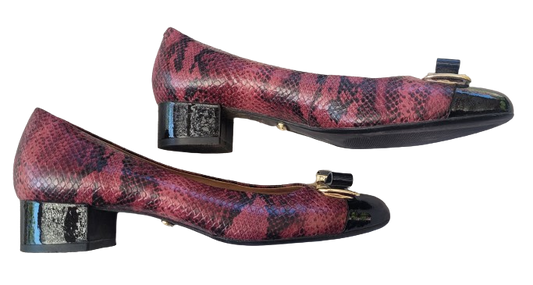 Zapato formal Hush Puppies, animal print, 100% cuero, color estampado animal print burdeo, mujer Talla 37 casi nuevos.