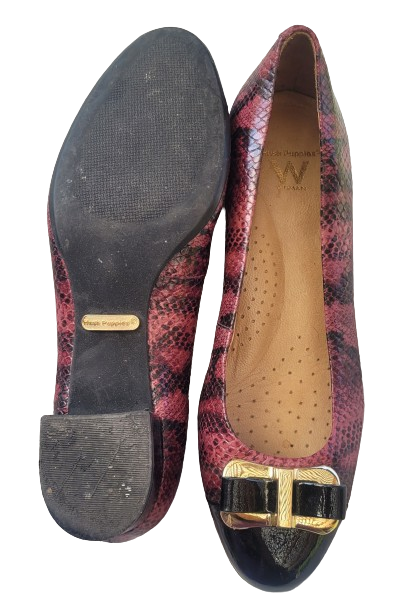 Zapato formal Hush Puppies, animal print, 100% cuero, color estampado animal print burdeo, mujer Talla 37 casi nuevos.