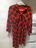 Vestido Zara  Talla S   Color rojo con pepas negras 