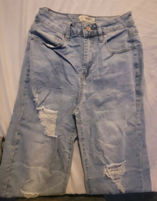 2 jeans Palazzo talla 40, rasgados.