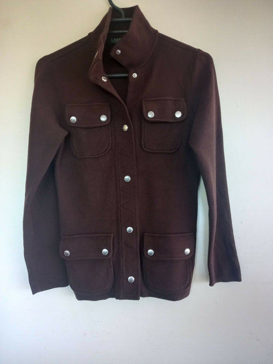 Chaqueta Ralph Laurent, lana fina, café, impecable