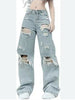 2 jeans Palazzo talla 40, rasgados.