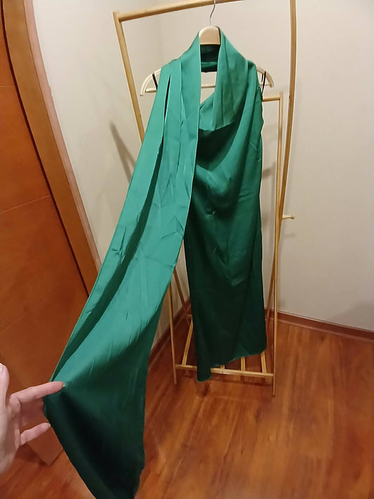 Vestido verde satin