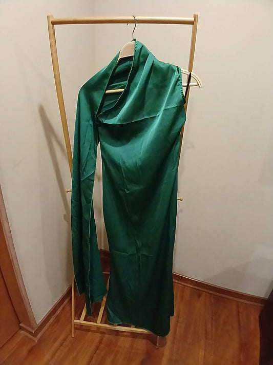 Vestido verde satin