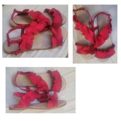 Sandalias marca Zara, color rojo, talla 37.