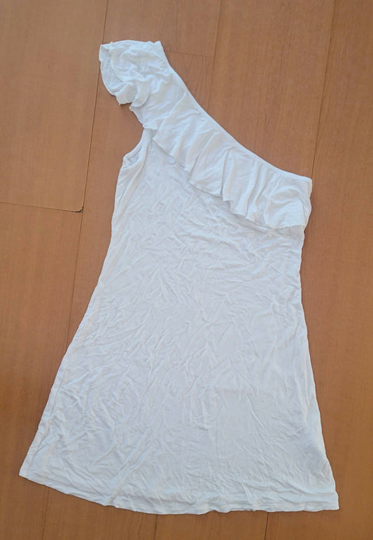 Vestido 1 hombro blanco SYBILLA S